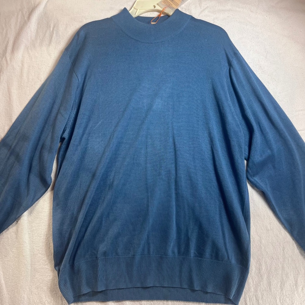 Inserch Limited Edition Blue Mock Neck Sweater Mens Large Made in Italy NWT